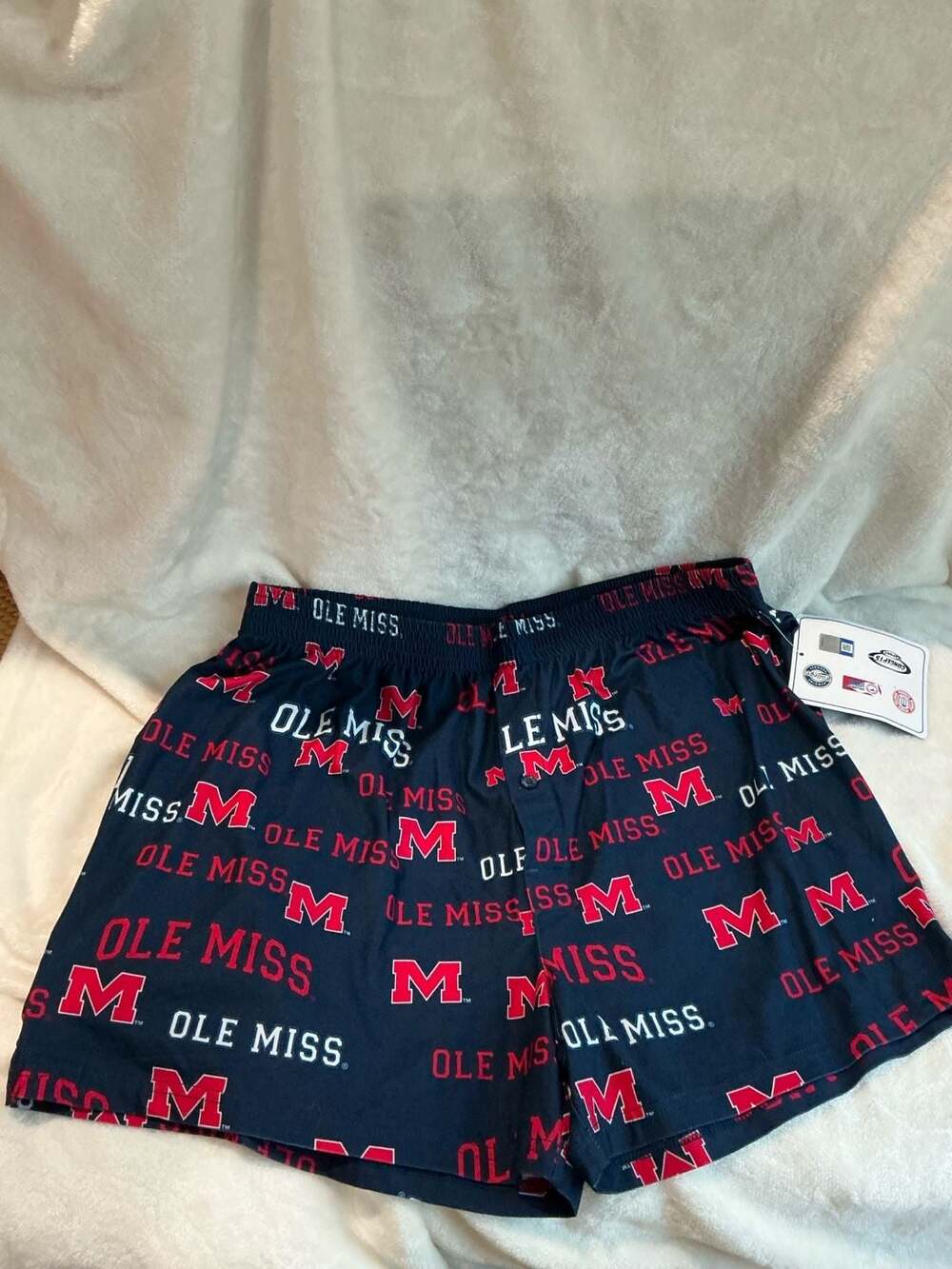 Concepts Sport Ole Miss Rebels Navy Blue All-Over Print Boxers Size Large